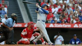 大谷翔平、12試合連続安打＆力投の80球7奪三振　ドジャースは2戦連続逆転負けの4連敗で首位陥落