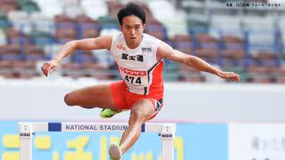 男子400ｍＨ 東京世界陸上代表の井之上駿太は49秒48で2着　黒川和樹が大会記録48秒71で優勝【トワイライトG】