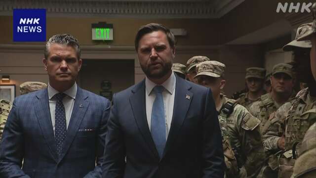 米副大統領 ワシントンに派遣の州兵部隊を視察 抗議の声も