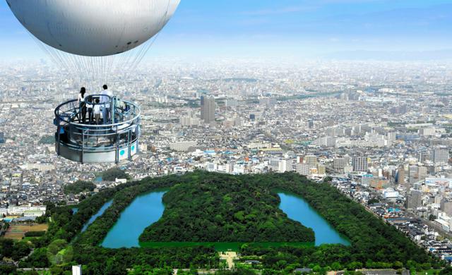 古墳、上空から楽しんで　大阪・堺で初の気球サービス　10月から