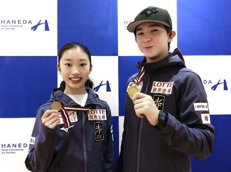 中田璃士「まだ伸びしろある」　フィギュアＪｒ．ＧＰから帰国