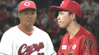 「常廣に負けないように」　カープ 髙太一と常廣羽也斗　プロ2年目で初めて一軍生活を共にする同期コンビがお互いの活躍に抱く思いとは