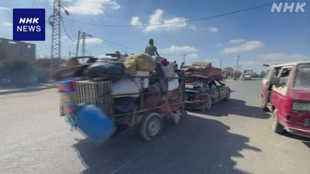 ガザ地区ガザ市 多くの住民が退避続ける “退避は苦痛で屈辱”