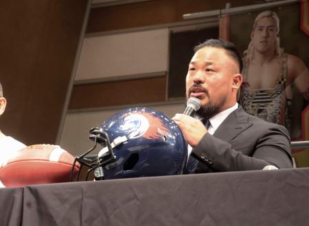 プロレス飯野雄貴、アメフト挑戦　ノジマ相模原で「二刀流」