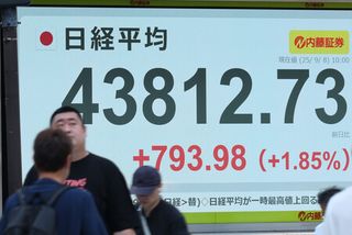 東京株、一時８００円超高＝石破首相の退陣表明で
