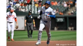 大谷翔平　菅野智之から2打席連続のホームラン　ナ・リーグトップのシュワバーに1本差