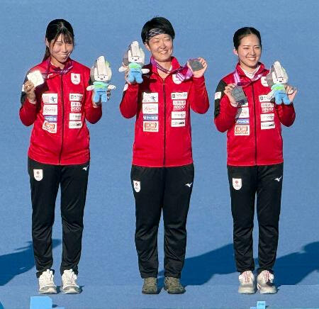女子団体、日本は銀メダル　アーチェリー世界選手権