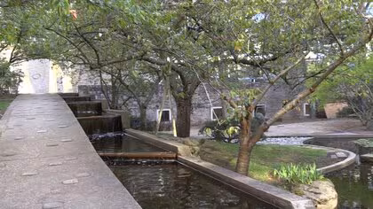 フランス・パリのユネスコ本部に設置されている日本庭園「平和の庭」修復