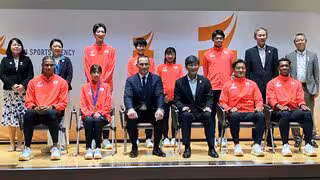 “鉄人”室伏広治長官から「原動力は何ですか？」村竹ラシッド「自分は本当に負けず嫌い」世界陸上日本代表、表敬訪問