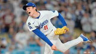 佐々木朗希、9回3者凡退でプレーオフデビュー！最速163.1キロ、ド軍地区S進出決める　山本由伸は7回途中2失点でPO通算3勝目