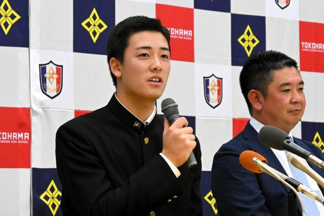 千葉ロッテ3位指名の横浜高・奥村頼人　「結果求めて自分に厳しく」