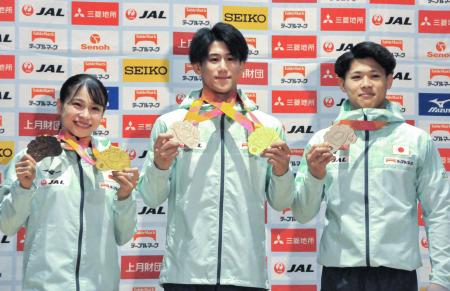 3連覇の橋本「一番と強い思い」 世界体操男子個人総合