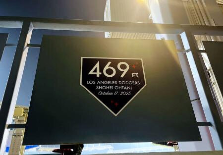 大谷「場外弾」記念プレート設置　本拠地ドジャースタジアムに