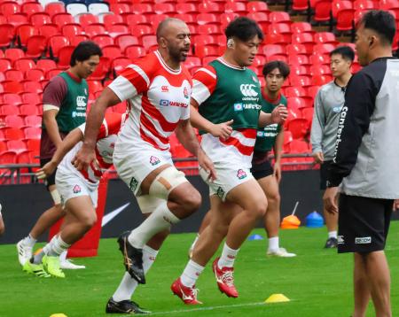 ウェンブリー競技場で最終調整 ラグビー日本代表、ロンドン