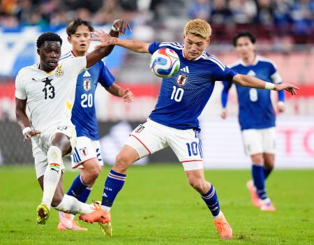 日本代表、ガーナに２―０で快勝　サッカー国際親善試合