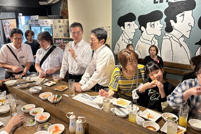 関門サーモンの料理お披露目　「予想以上のおいしさ」に140人舌鼓