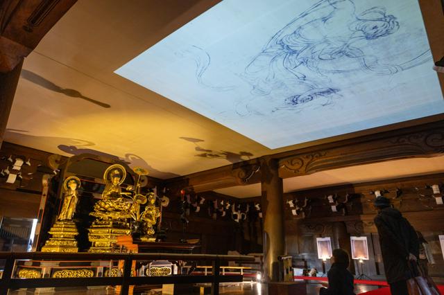 竹内栖鳳の「未完の大作」　御影堂門の天井画を再現　京都・東本願寺