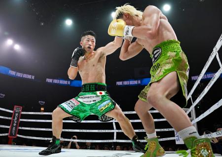 井上拓真、判定勝ちで新王者　世界初挑戦の那須川天心に黒星