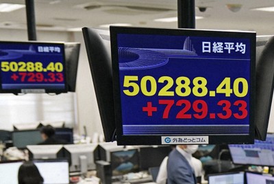 日経平均続伸、一時700円超上昇　1週間ぶりに5万円回復