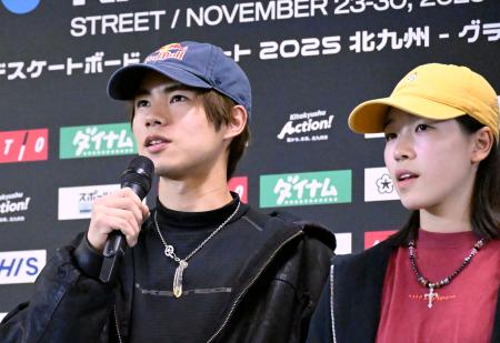 スケボー堀米「ベストの滑りを」　ワールドツアー・ストリート出場