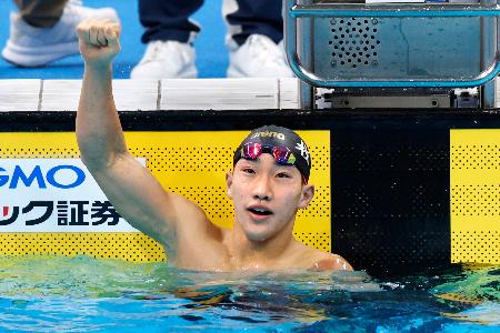 男子１００平で１６歳大橋信がＶ　競泳ジャパンＯＰ開幕