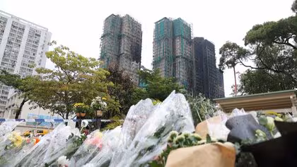 香港高層住宅火災の死者151人に　工事用の防護ネットが防火基準満たさず