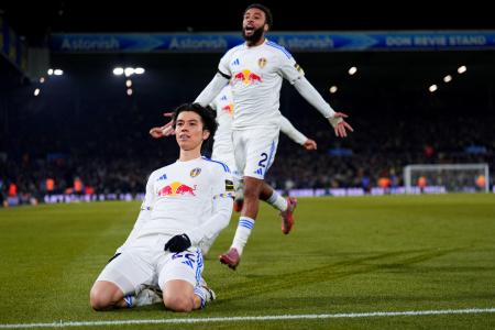 リーズの田中碧が初ゴール　サッカーのプレミアリーグ