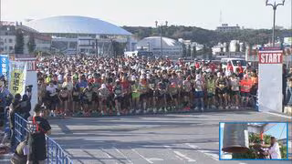 【写真更新中】NAHAマラソンスタート！仲間由紀恵さんが「万国津梁の鐘」ならし明治橋からランナー・ジョガーにエール