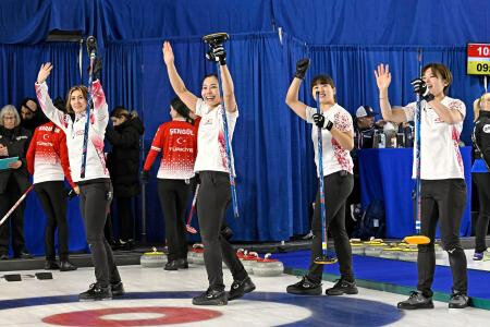 カーリング日本女子、１次Ｌ突破　男子は３勝目