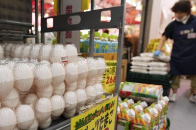 鶏卵、1パック308円に　平年比27％高、調査開始以来の最高値