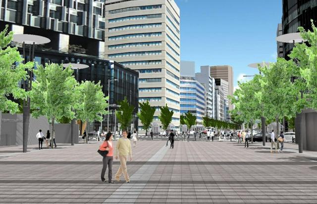 名古屋駅東側に幅30メートルの歩道整備　駅前広場のデザイン案公表