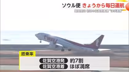 佐賀空港ソウル便 2月末まで毎日運航開始 初日はほぼ&rdquo;満席&rdquo;【佐賀県】