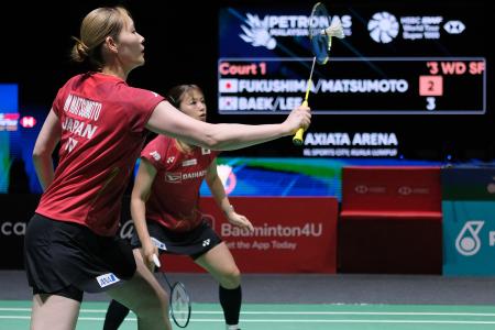 バドの福島、松本組は準決勝敗退　マレーシア・オープン
