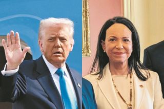 マチャド氏、ノーベル平和賞メダルをトランプ氏に贈呈　「私たちの自由に対する献身の証」と説明