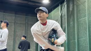 今季から先発転向　カープ栗林が今年初のブルペン