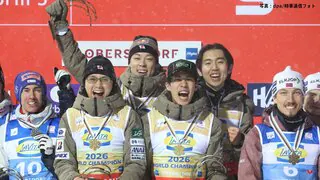 ジャンプ男子団体で日本が初優勝　個人で3位の二階堂が団体でもビッグジャンプ【フライング世界選手権】