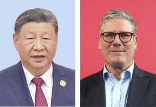英首相、中国主席と会談　８年ぶり訪問、関係改善