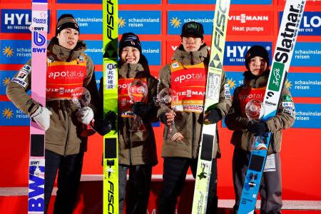 小林陵侑、高梨沙羅らの日本３位　Ｗ杯スキージャンプ混合団体