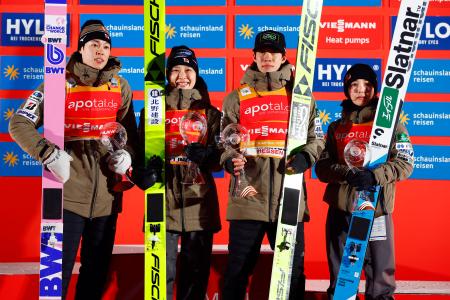 小林陵侑、高梨沙羅らの日本３位　Ｗ杯スキージャンプ混合団体