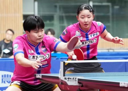 松島輝、張本美組が決勝へ　全日本卓球ダブルス第３日