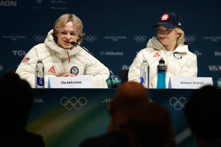 マリニン、団体戦の出場に意欲　フィギュア米国代表が記者会見