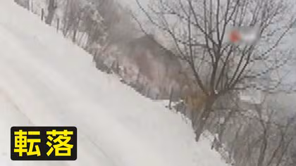 路面凍結で制御不能か？600メートル崖下にトラックが転落　カーブ曲がりきれず横転し積み荷まき散らす　トルコ