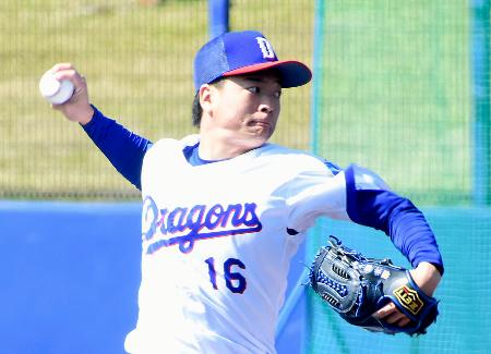 中日桜井、即戦力の片りん見せる　シート打撃打者６人から２奪三振