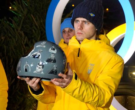 追悼ヘルメット「本番も着用」　ウクライナ選手、ＩＯＣは認めず