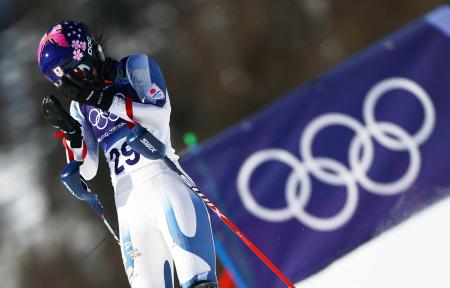 安藤は１回目で途中棄権　アルペン・１８日