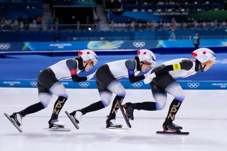 団体で日本女子３位、男子８位　スピードスケート・１７日