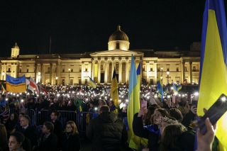 戦争終結願い、ロンドンで集会　ウクライナ避難民ら