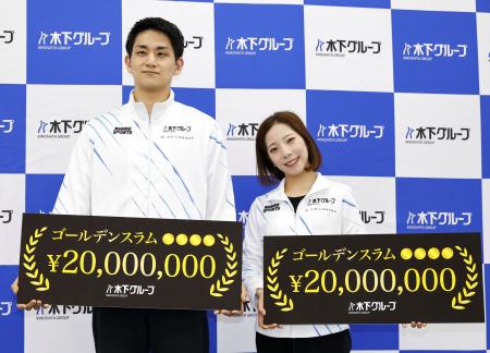 りくりゅうに報奨金２千万円ずつ　所属先の木下グループ