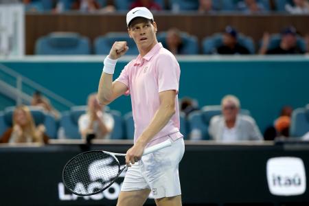 シナーが通算２６勝目　テニスのマイアミ・オープン