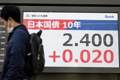 長期金利、一時2.410％　中東情勢見通し不透明で国債売りに